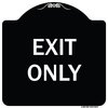 Signmission Designer Series Sign-Exit Only, Black & White Heavy-Gauge Aluminum, 18" H, 18" L, BW-1818-9844 A-DES-BW-1818-9844